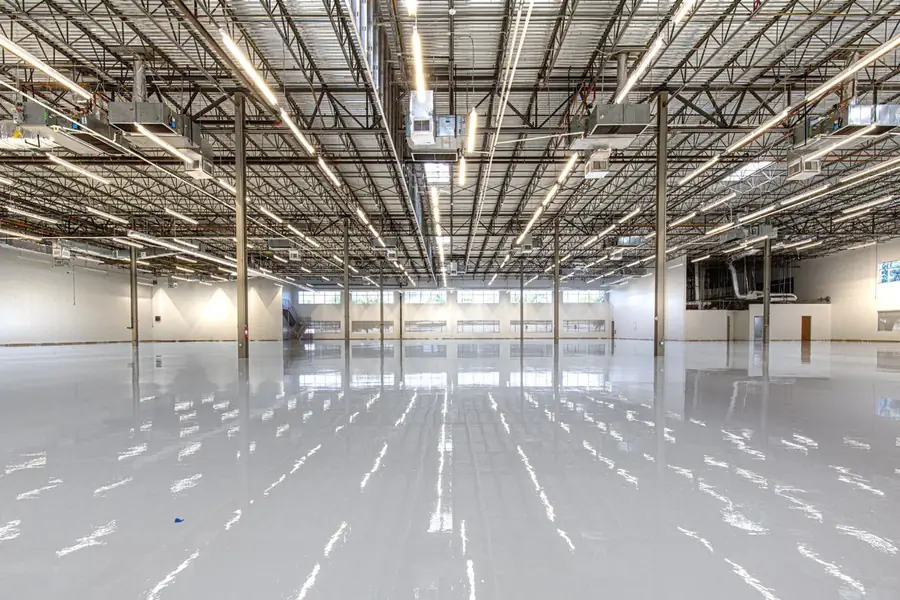 Glossy epoxy coated warehouse floor near Bismarck ND
